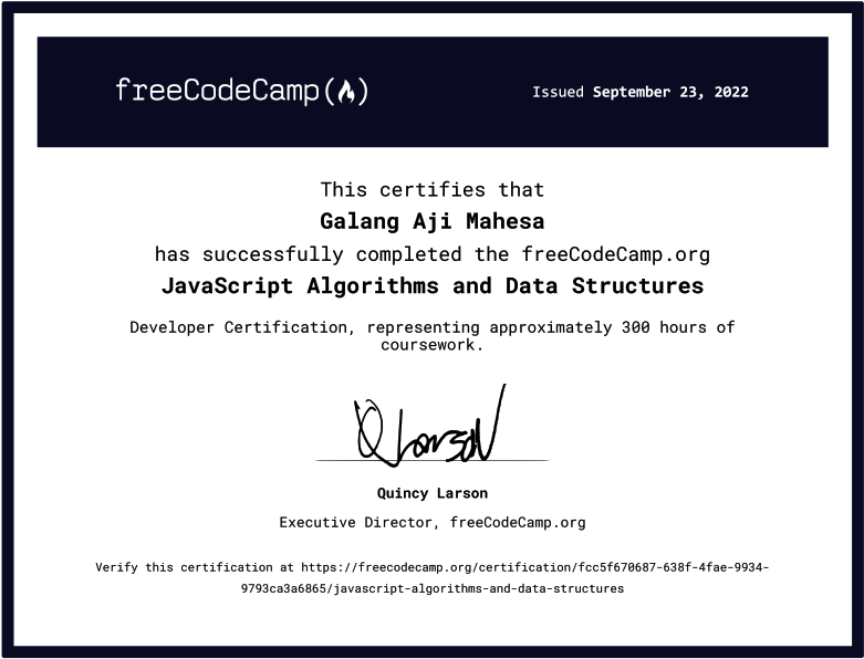 My Certificate