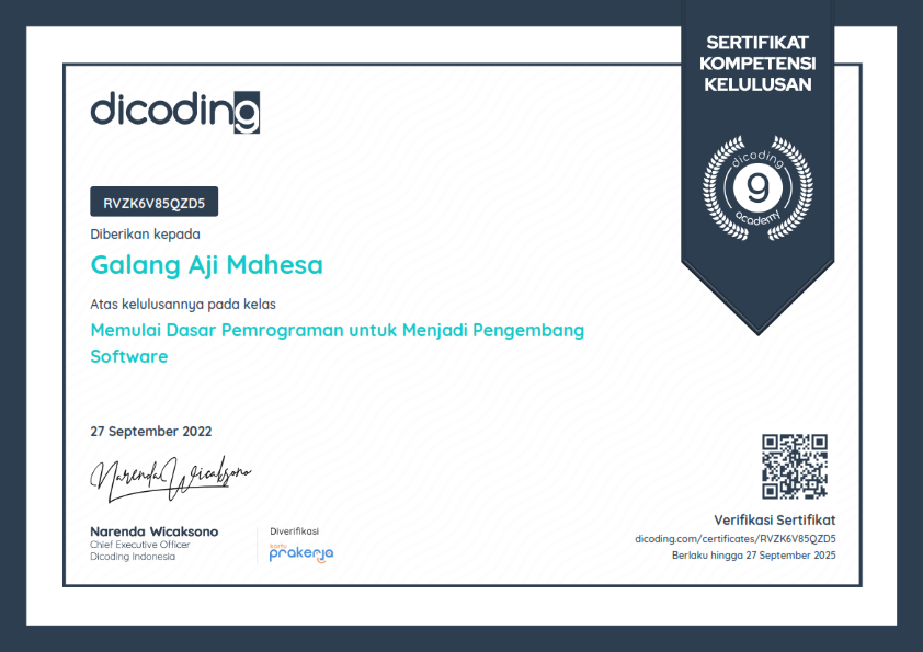 My Certificate